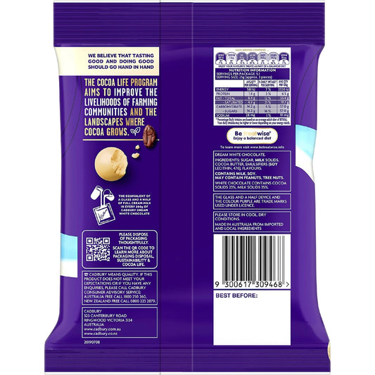 Cadbury Dream White Chocolate Balls Snack & Share Bag 127g