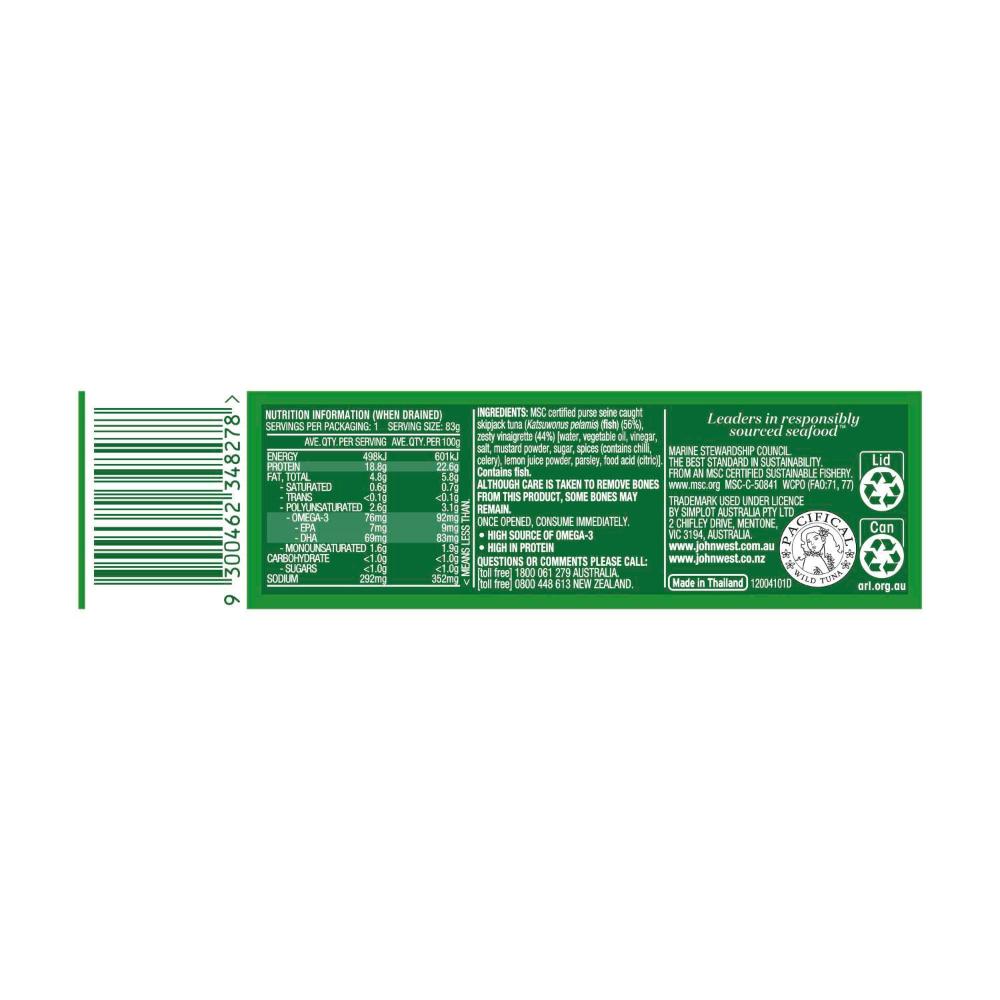 John West Tempters Zesty Vinaigrette Tuna - 95g