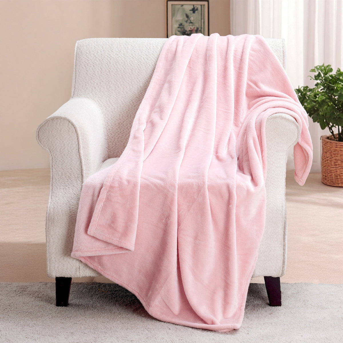 Plush Throw Pink Each