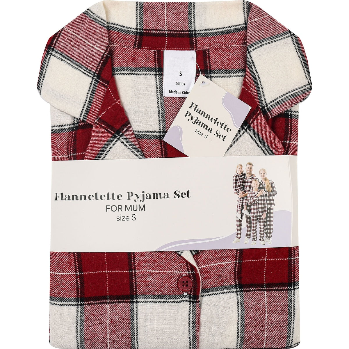 Ladies Flannelette Pyjamas Red Size S Each