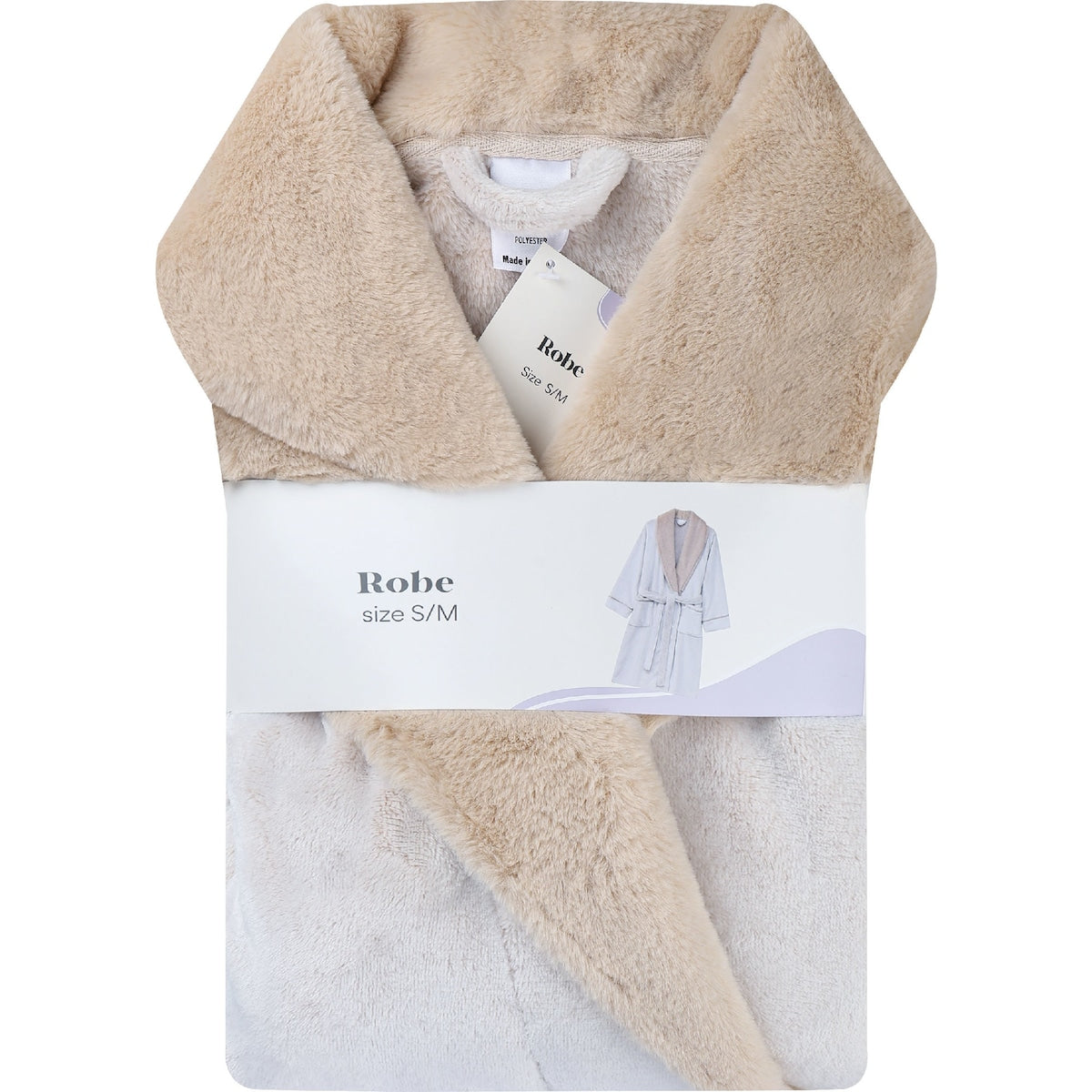 Ladies Robe Beige Size S/m Each