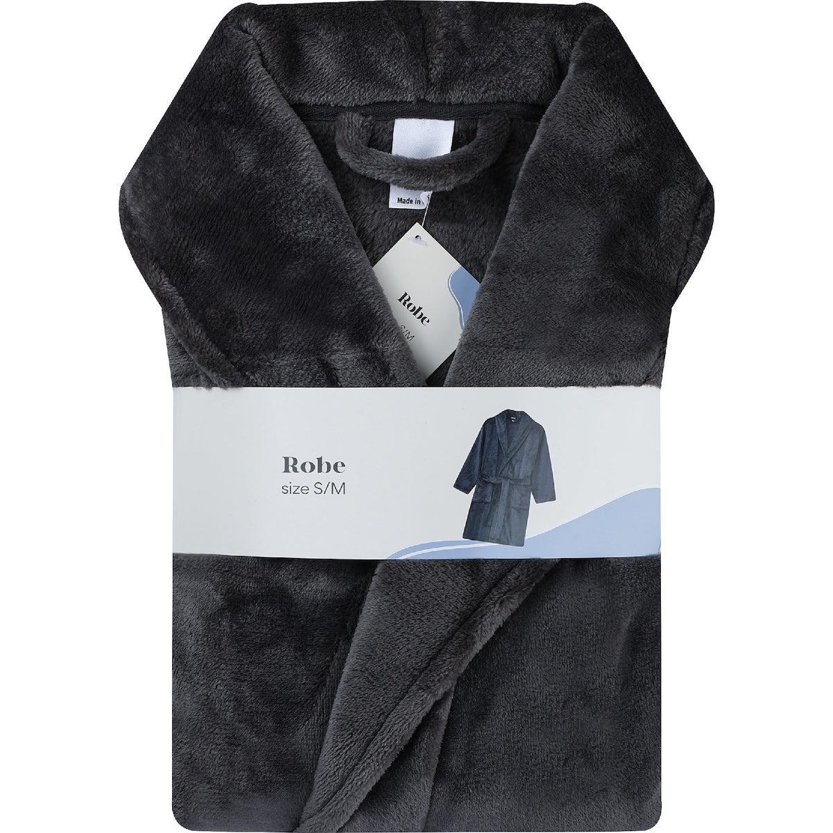 Mens Robe Black Size S/m Each