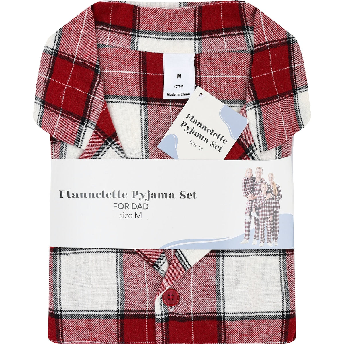 Mens Flannelette Pyjamas Red Size M Each