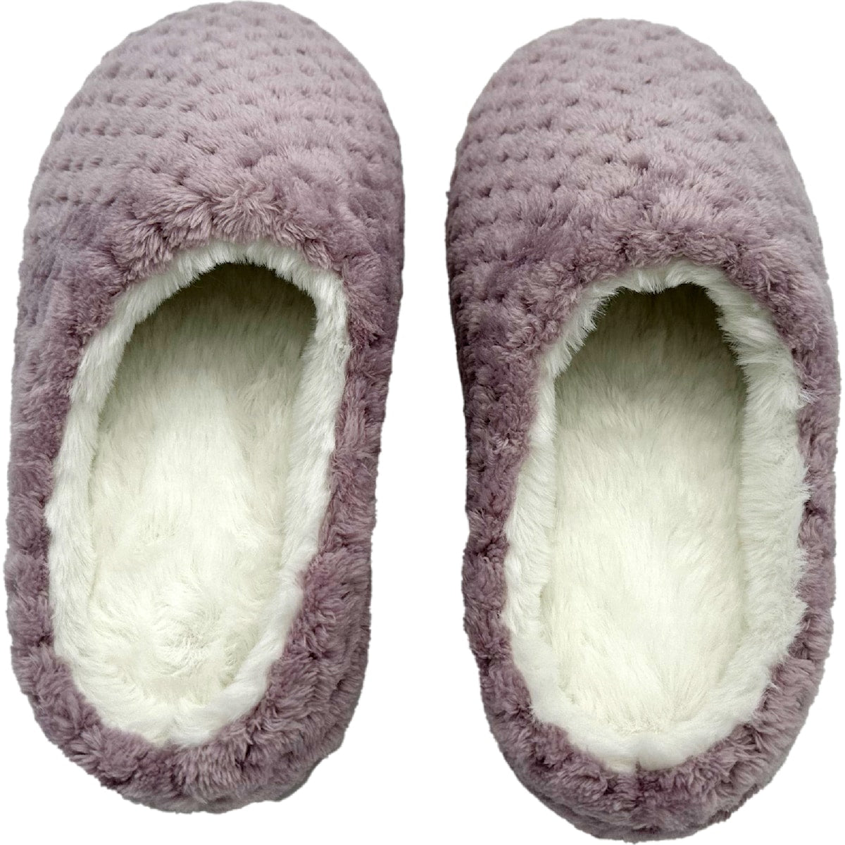 Ladies Sherpa Scuff Slippers Lilac Size 5/6 Each