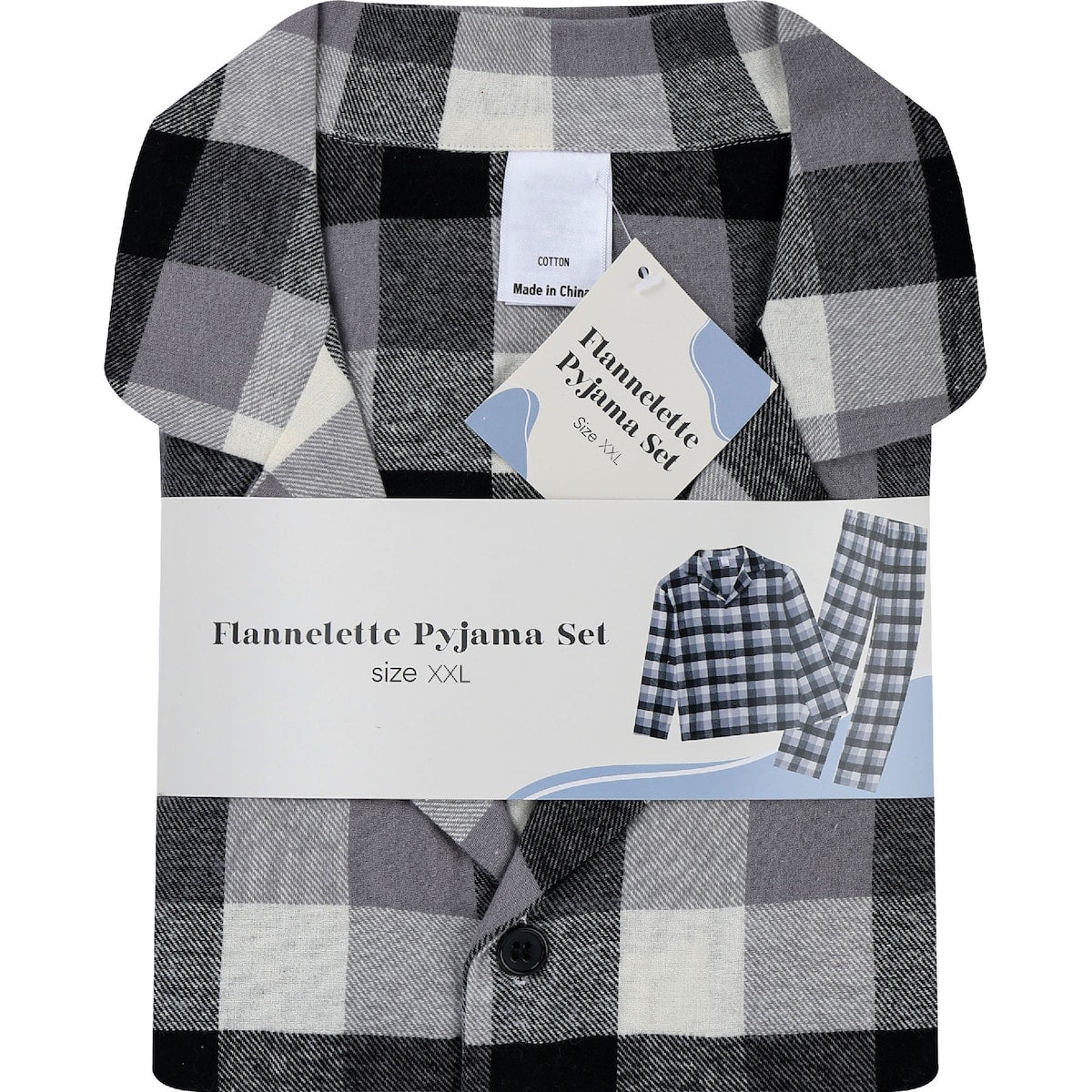 Mens Flannelette Pyjamas Grey Size Xxl Each
