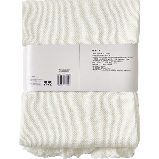 Knitted Throw Green Stripes Each