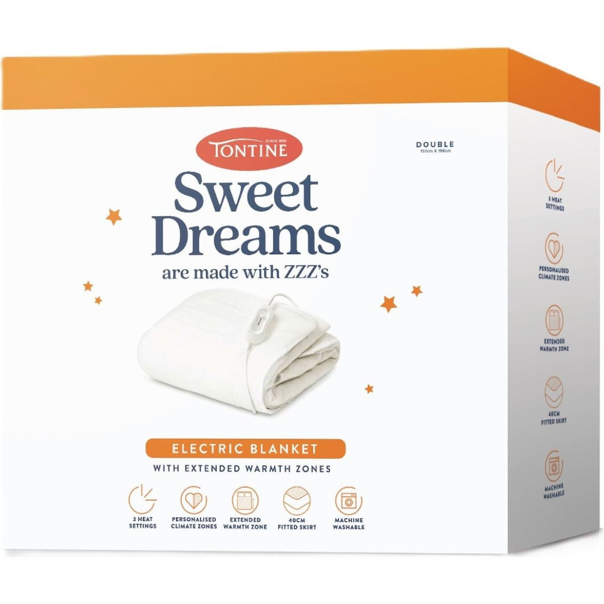 Tontine Sweet Dreams Electric Blanket Double Bed Each