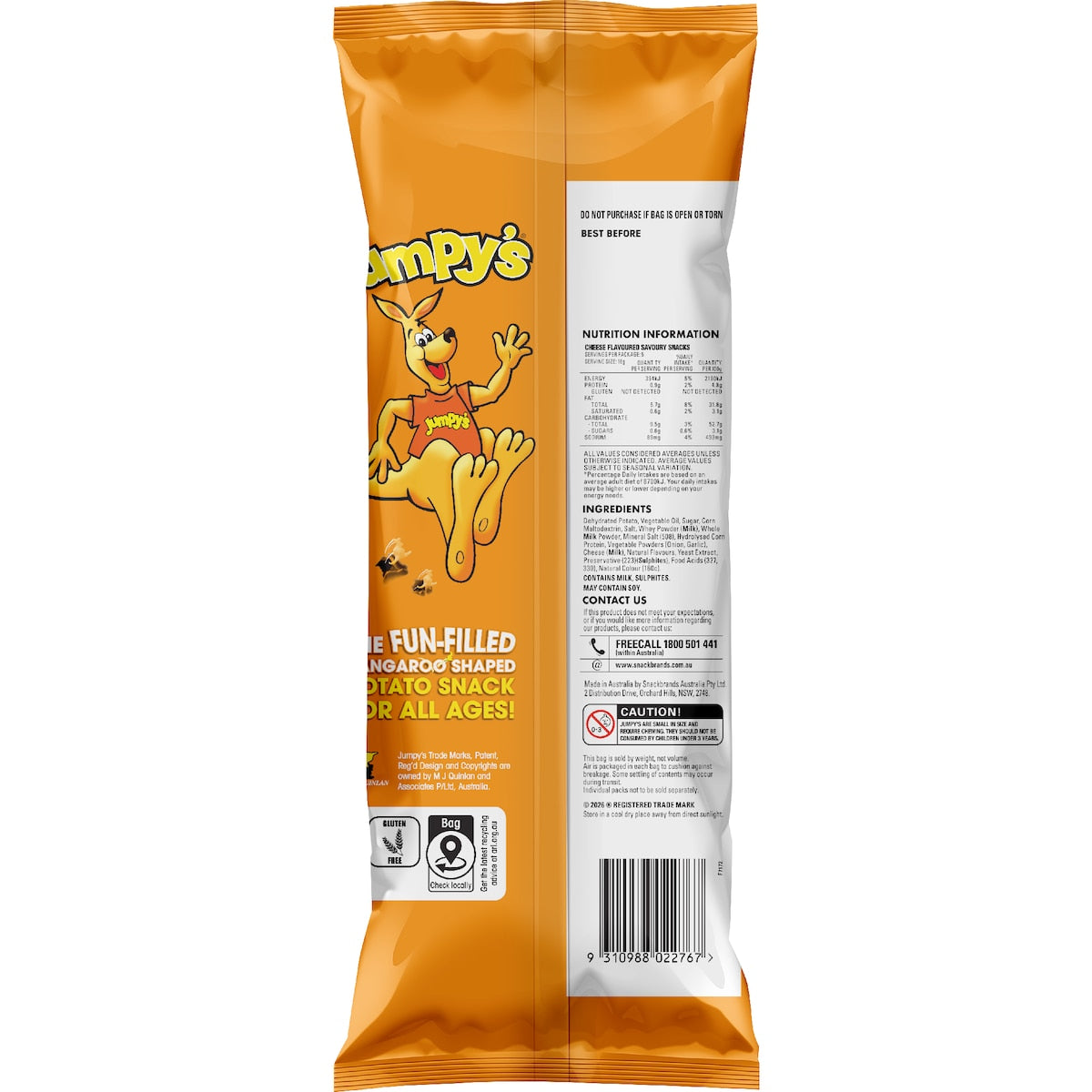 Jumpys Cheese Flavoured Potato Snacks 5 Pack