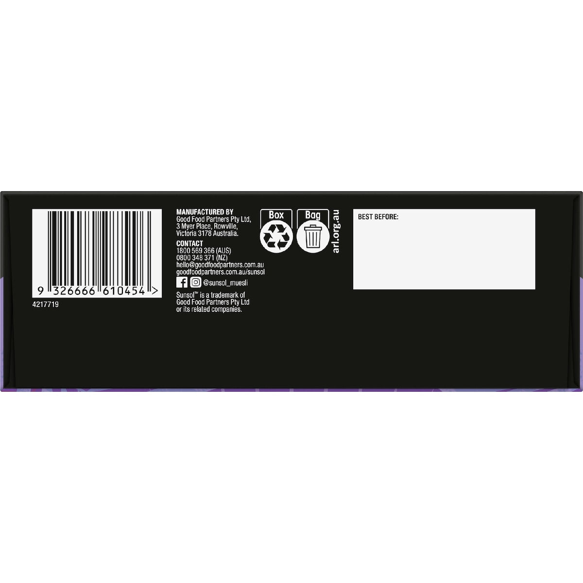 Sunsol High Protein Granola Choc Almond 450g