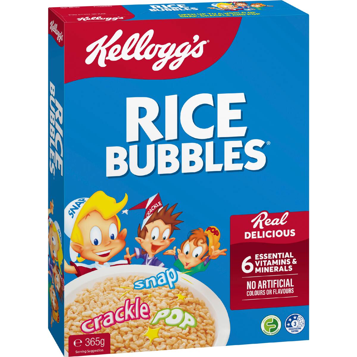 Kellogg's Rice Bubbles Breakfast Cereal 365g