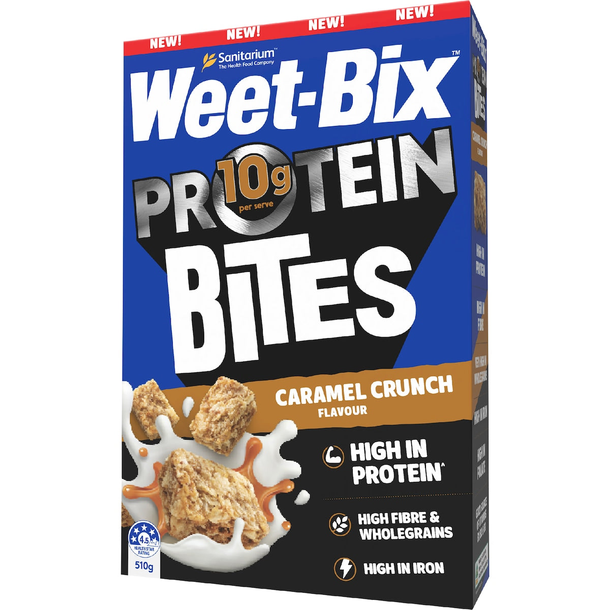 Weet-bix Protein Bites Caramel Crunch Breakfast Cereal 510g