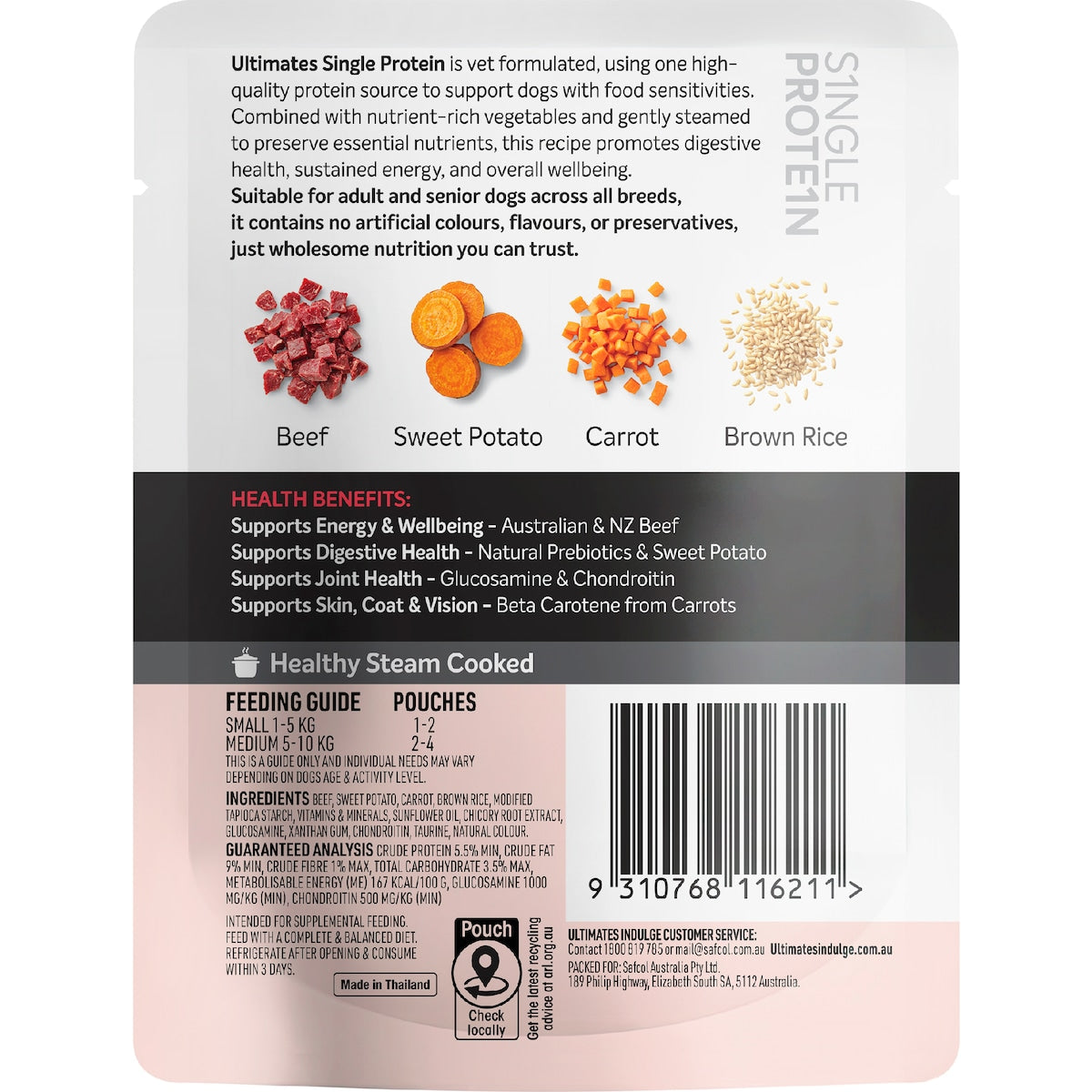 Ultimates Indulge Wet Dog Food Single Protein Beef 100g
