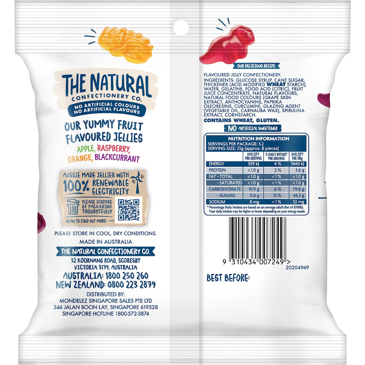 The Natural Confectionery Co. Mini Dino Lollies 80g