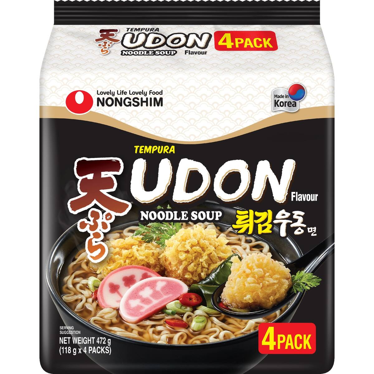 Nongshim Tempura Udon Noodle Soup 4 Pack
