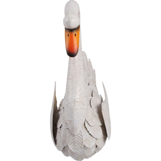 Green Gardener Metal Garden Swan White Each