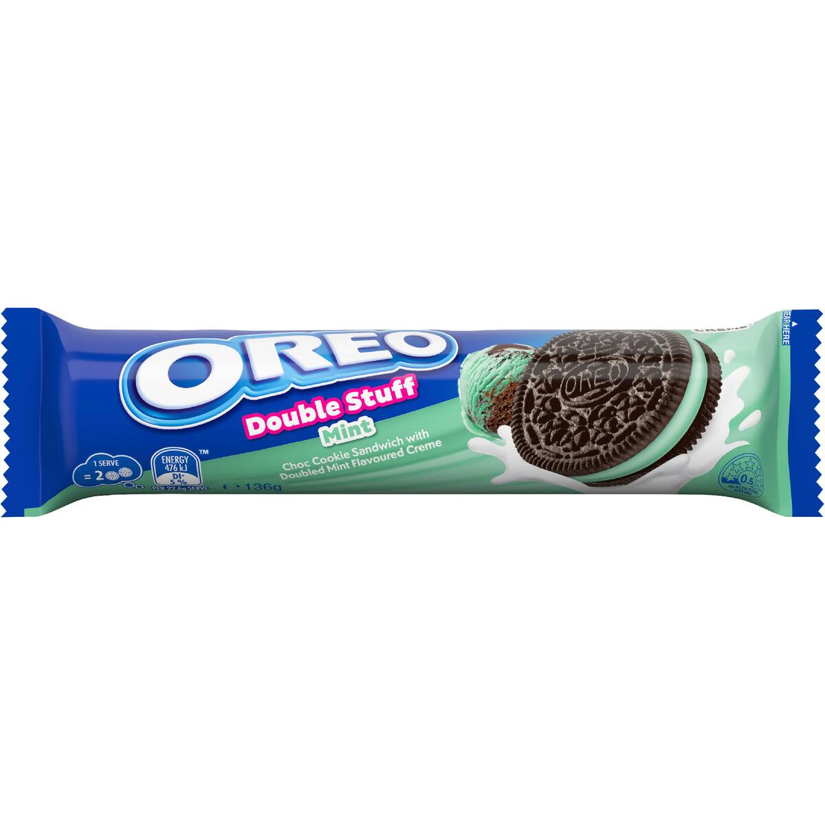 Oreo Double Stuff Mint Chocolate Cookies 136g