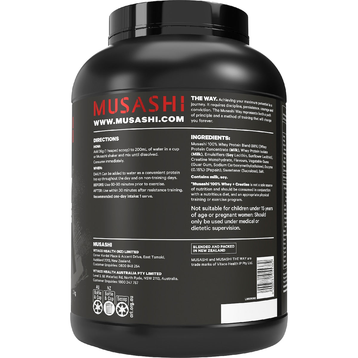 Musashi 100% Whey + Creatine Vanilla 2kg