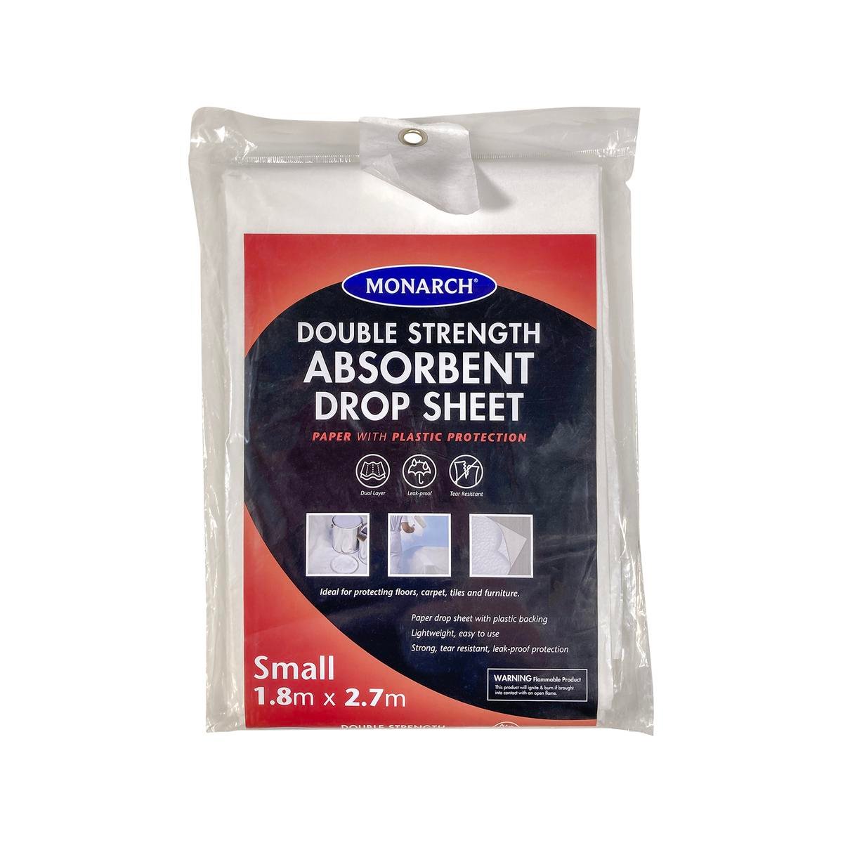 Monarch Double Strength Absorbent Drop Sheet Small 1.8m x 2.7m