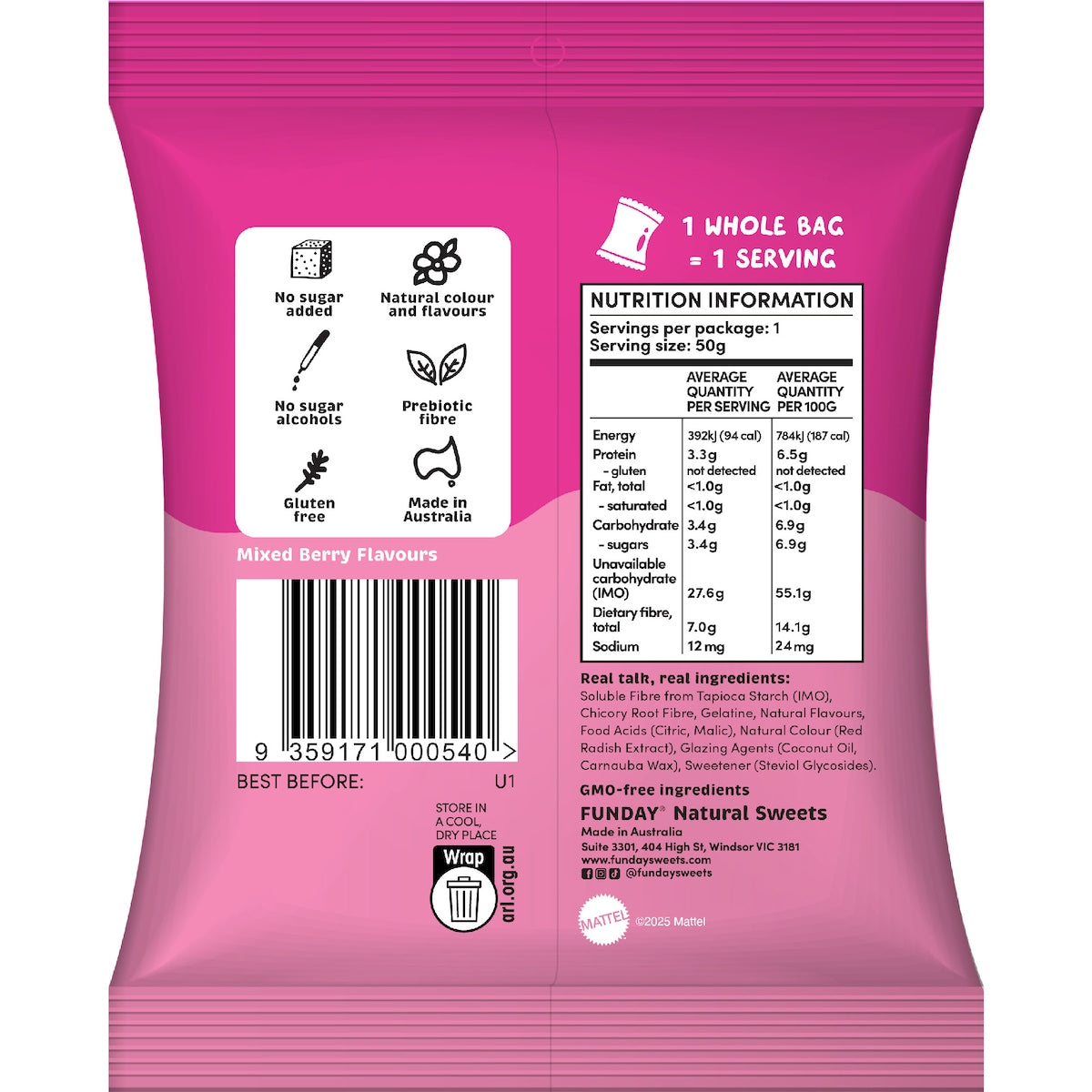 Funday Barbie Berry Kisses Gummies 50g