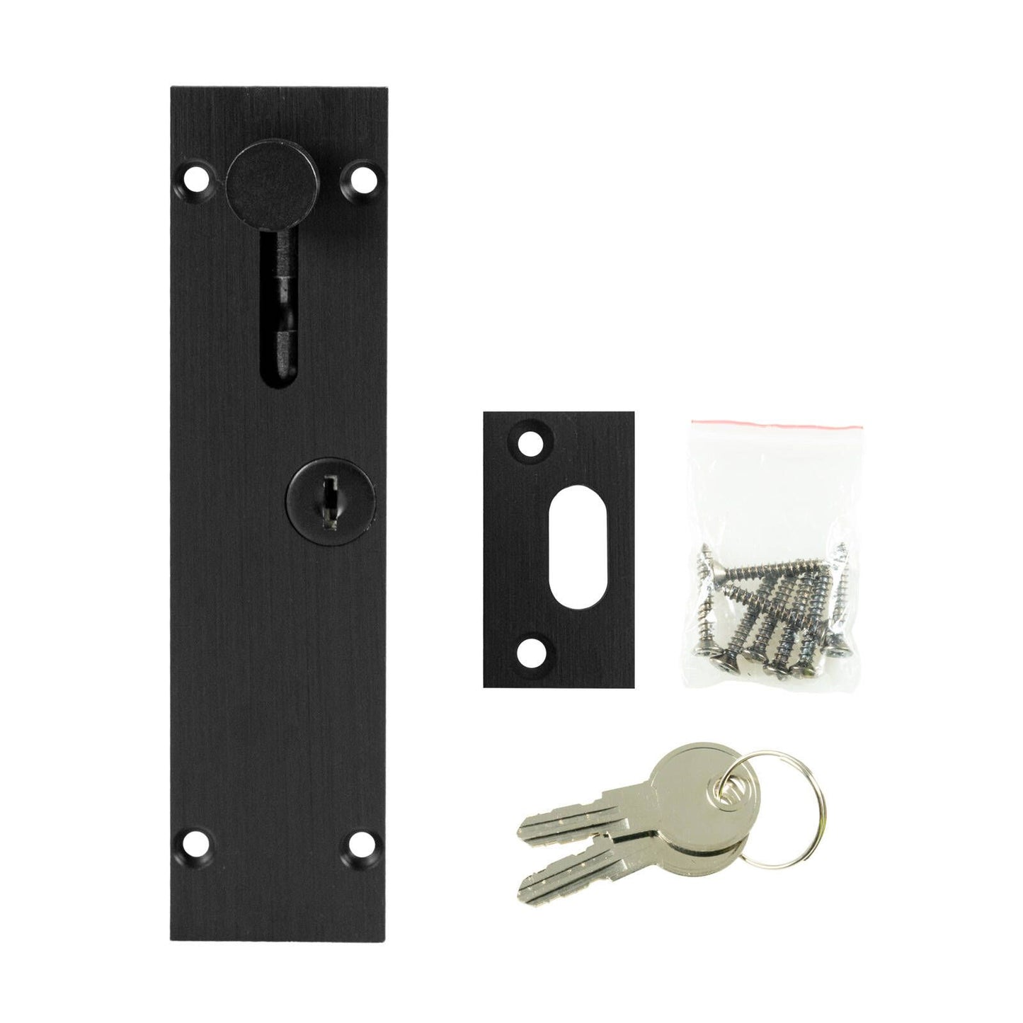 Delf Lockable Door Drop Bolt - 150mm - Matte Black