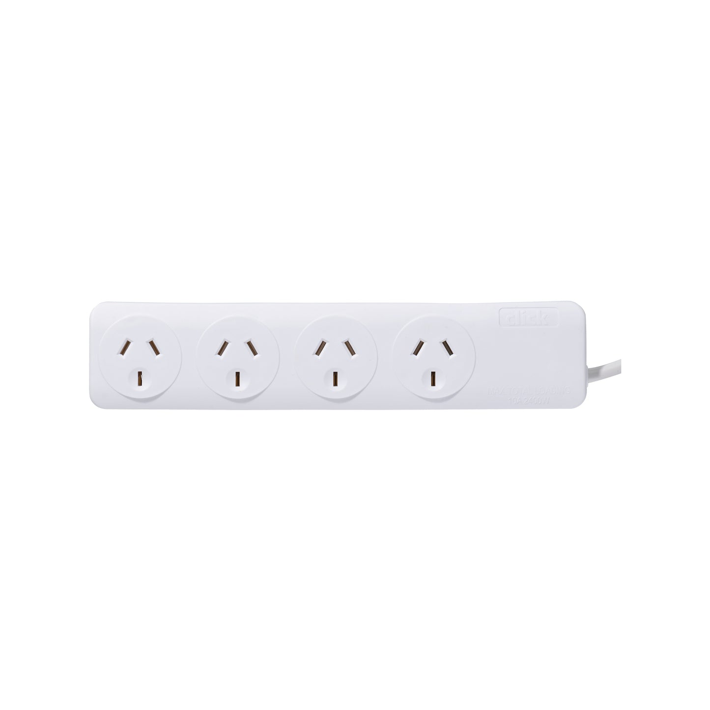 Click White 4 Outlet Powerboard