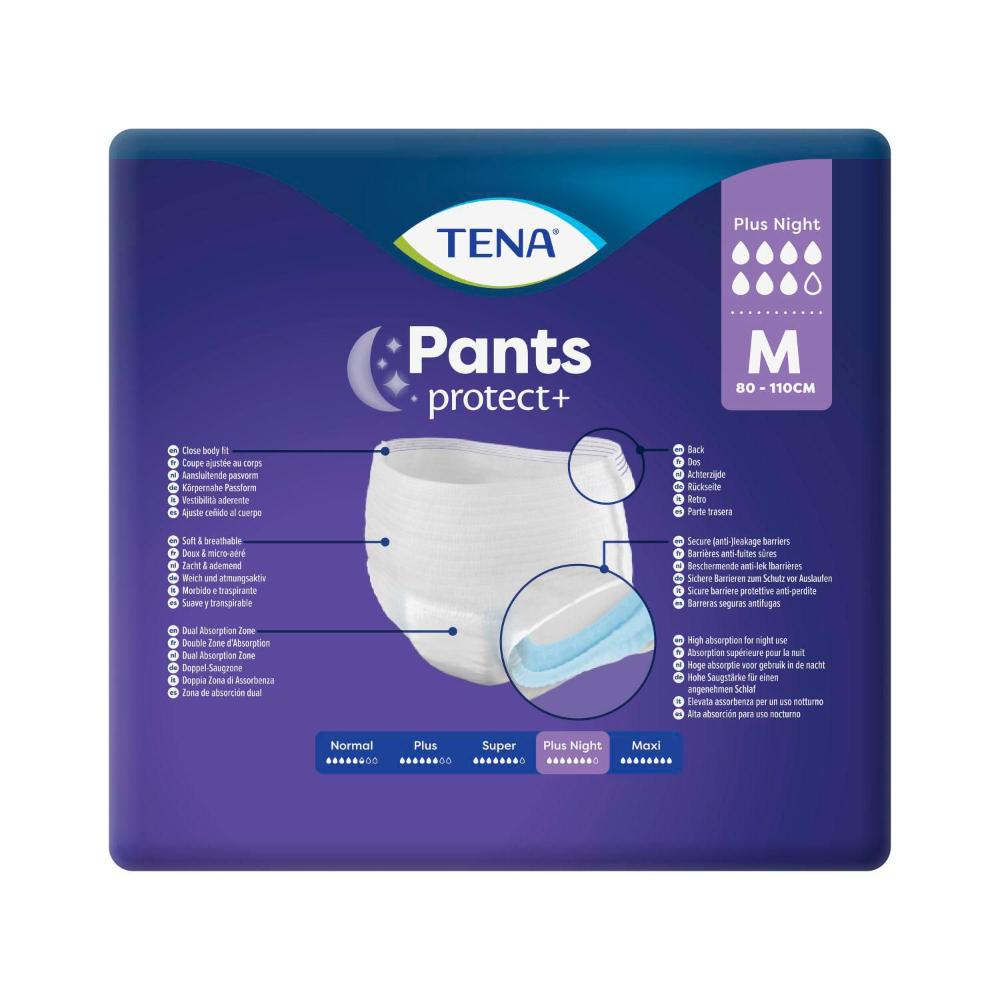 Tena Plus Night Pants Size Medium - 12 pack