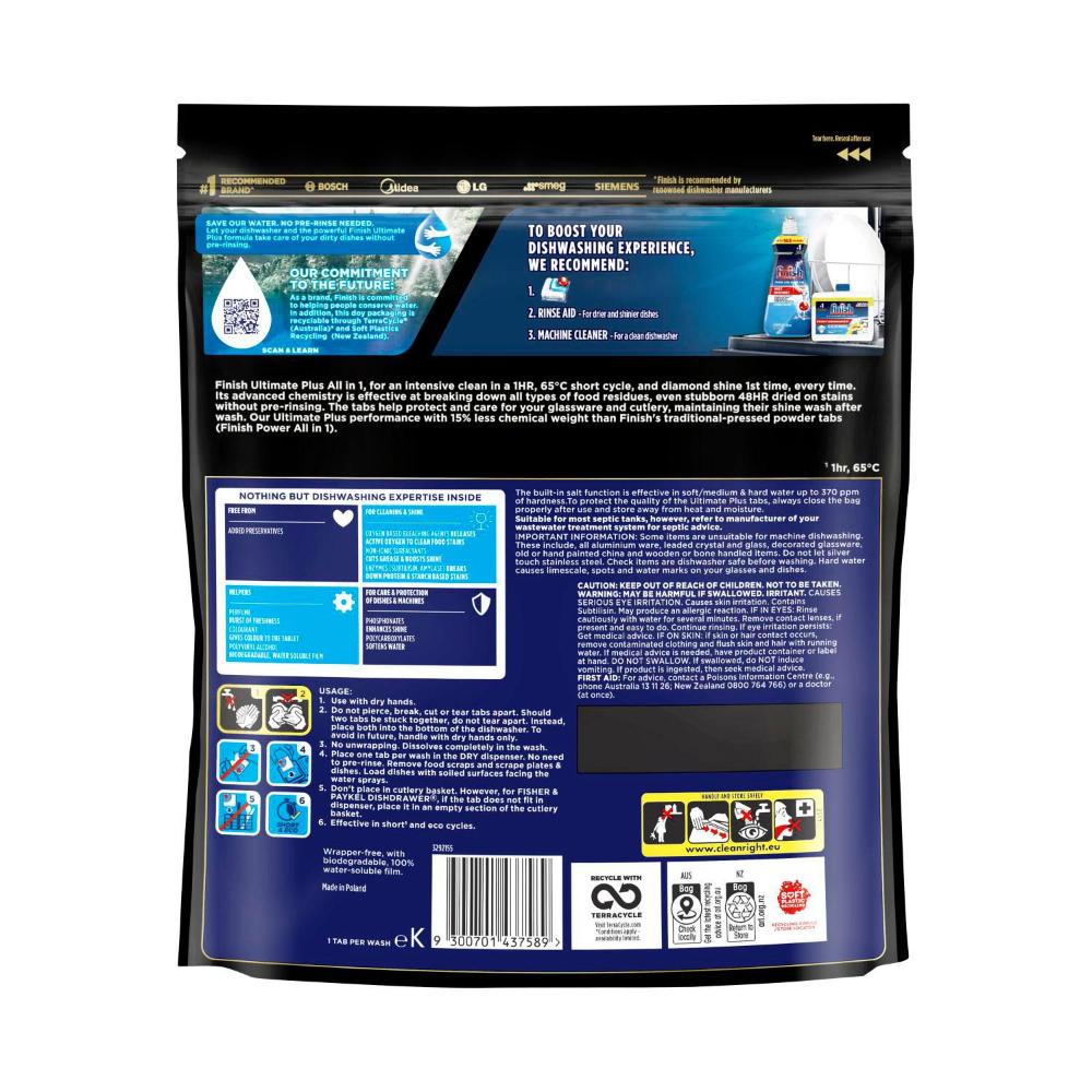 Finish Ultimate Plus Baking Soda Dishwasher Tablets - 64 pack