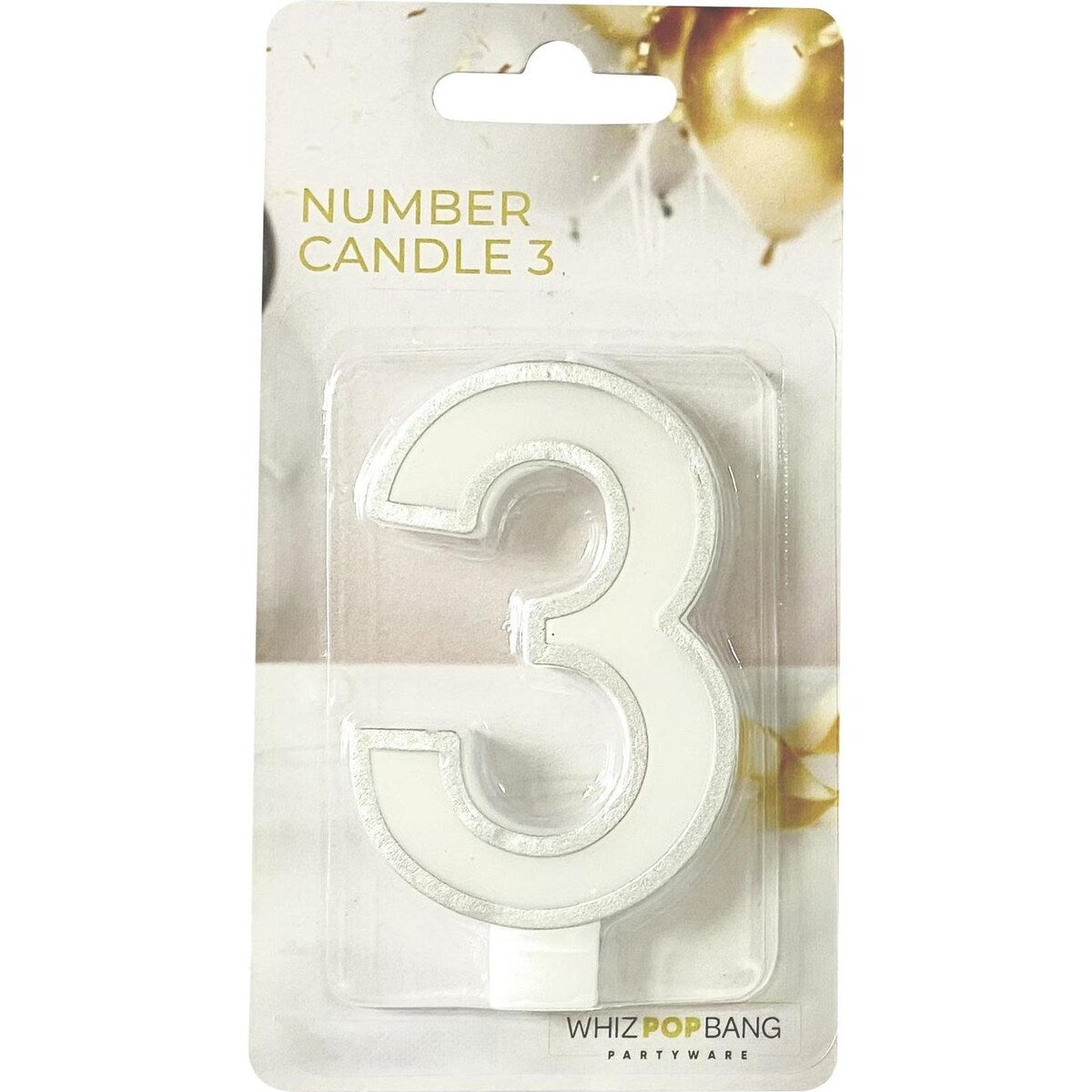 Whiz Pop Bang Number Candle 3 Assorted Each