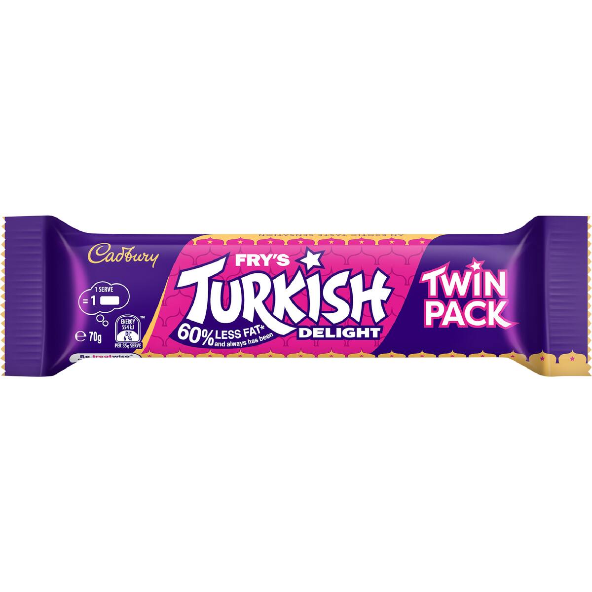 Cadbury Fry's Turkish Delight Twin Pack Milk Chocolate Bar 70g