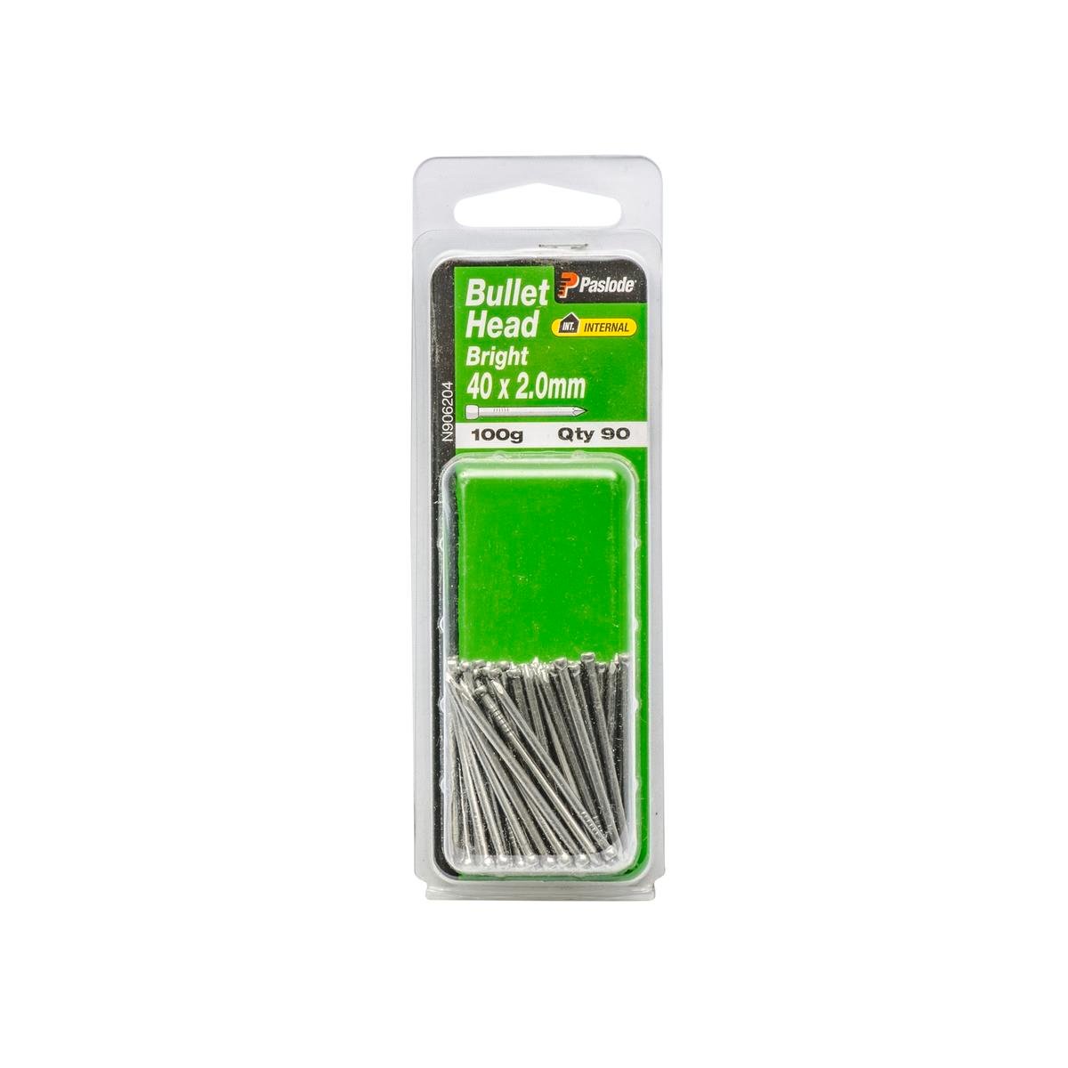 Paslode Bullet Head Nails - 40mm Bright Steel - 90 Pack - Internal Use