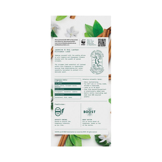 Botanica By Air Wick Jasmine & Sri Lankan Cinnamon Leaf Automatic Spray Starter Kit - 228mL
