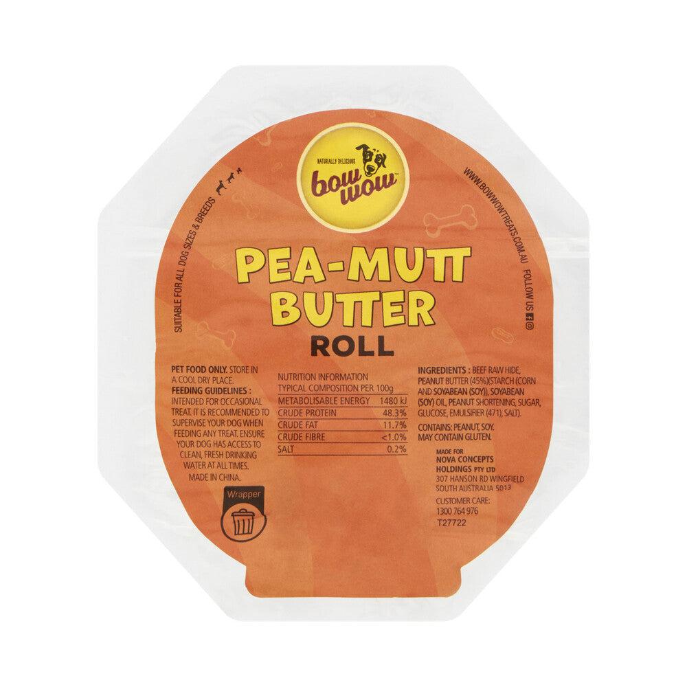 Bow Wow Peamutt Butter Roll Dog Treat - 1 pack