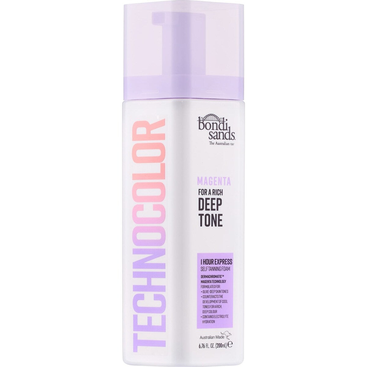 Bondi Sands Technocolour 1 Hour Express Self Tanning Foam Magenta 200ml