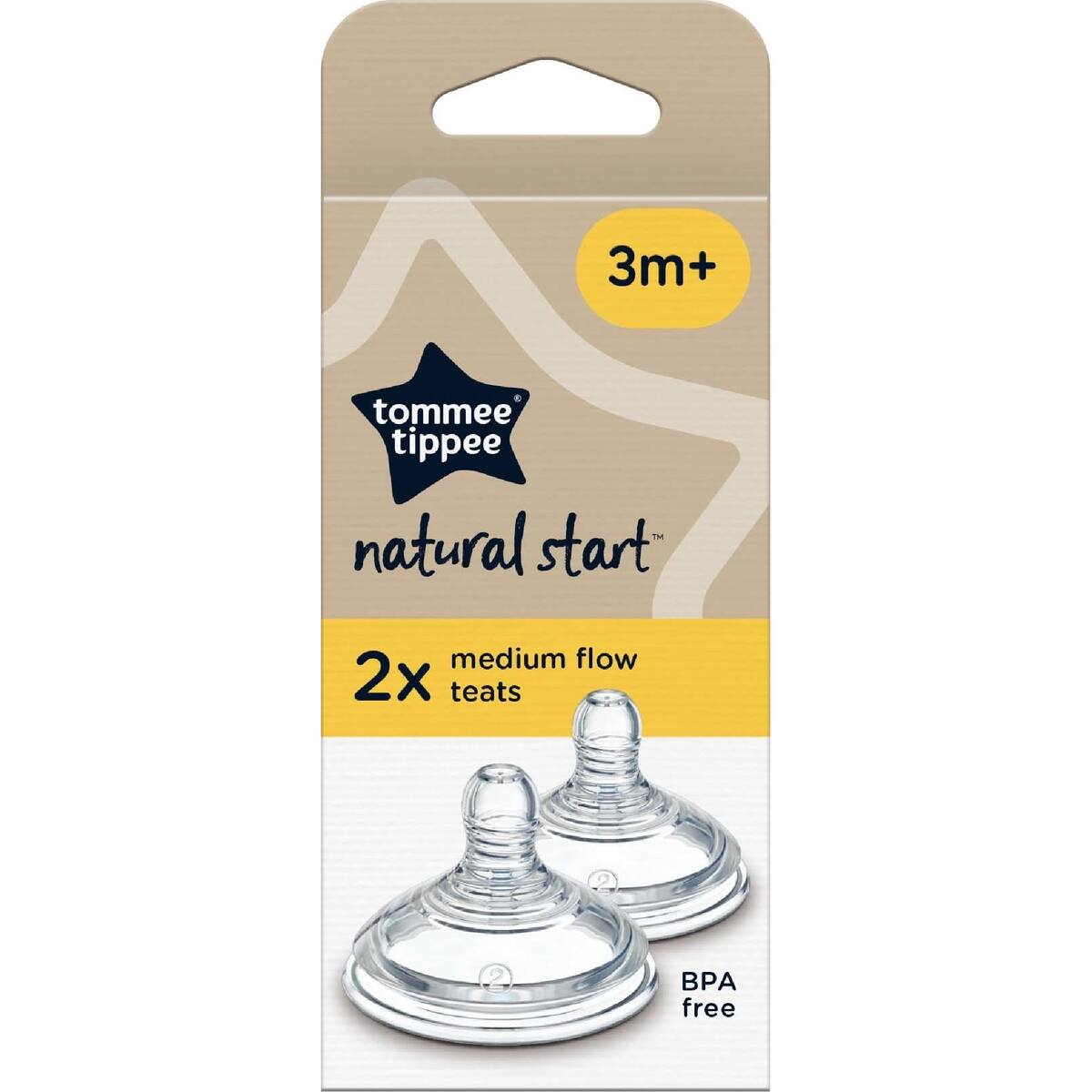 Tommee Tippee Natural Start Medium Flow Teats 2 Pack