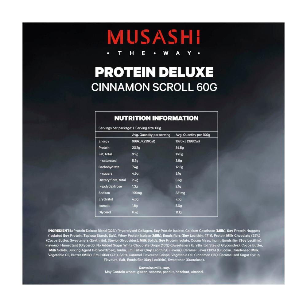 Musashi Protein Deluxe Cinnamon Scroll - 60g