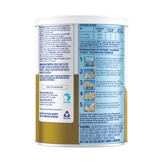 Aptamil Allerpro Syneo Baby Formula Stage 2 - 900g