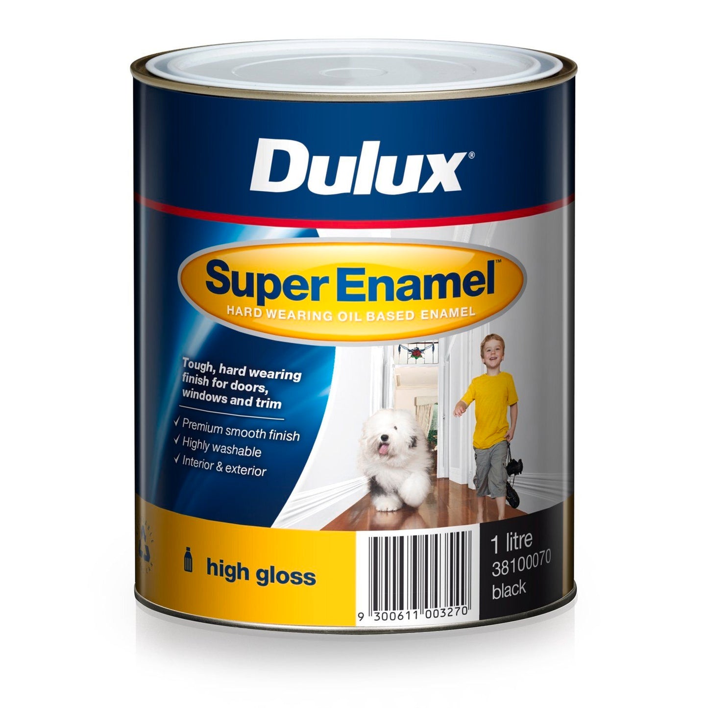 Dulux Super Enamel Paint - 1L - High Gloss Black