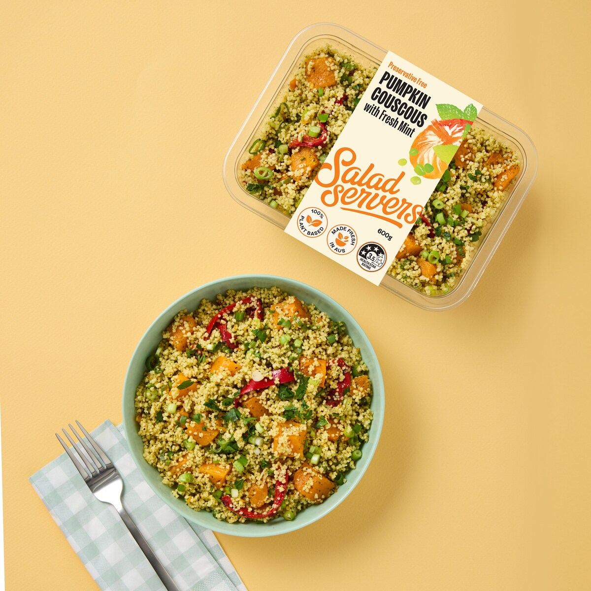 Salad Servers Pumpkin Couscous With Fresh Mint 600g