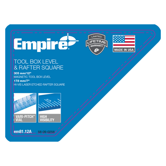 Empire True Blue Torpedo Level and Rafter Square Set - 305mm