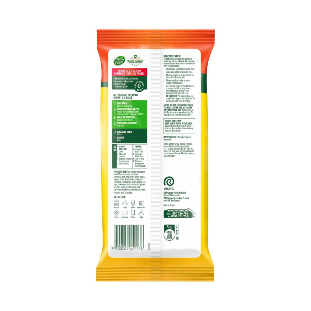 Pine O een Disinfectant Wipes Lemon - 110 Pack