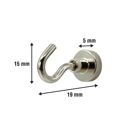 Everhang Silver Magnetic Hook - 35mm - 10 Pack