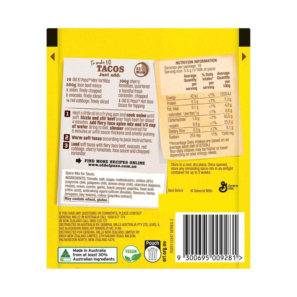 Old El Paso Fiery Spice Mix - 35g