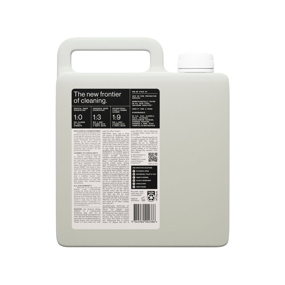 Thankyou Universal Cleaner Fragrance Free Refill - 3L