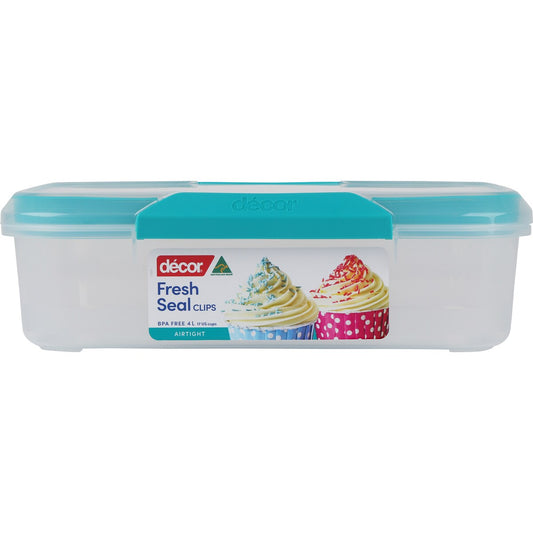 Decor Fresh Seal Clips Container, Oblong 4l