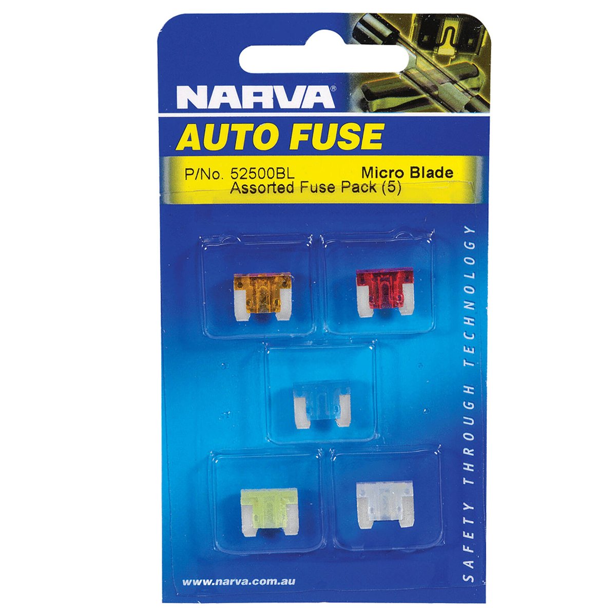 Narva Micro Blade Fuse - 5 Pack - Zinc Alloy - Circuit Protection