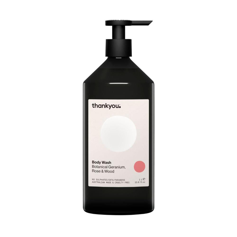 Thankyou Body Wash Botanical Geranium Rose & Wood - 1L