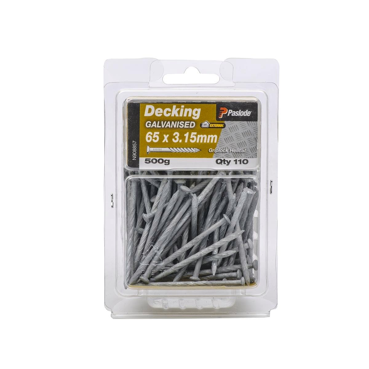 Paslode Griplock Galvanised Nails 65mm 3.15mm Heavy Duty 110 Pack