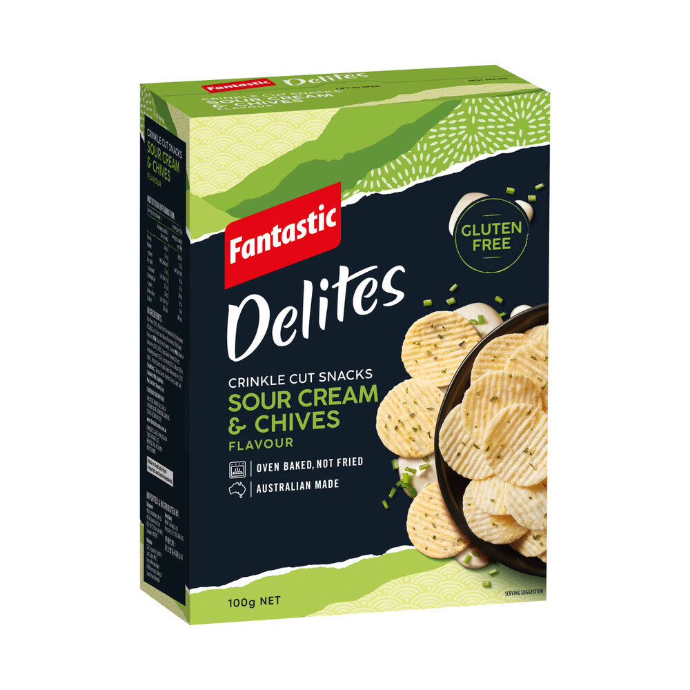 Fantastic Delites Rice Snacks Sour Cream & Chive - 100g