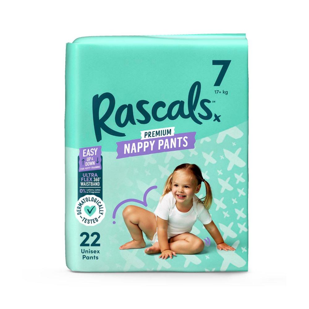 Rascals Premium Nappy Pants Size 7 (17+kg) - 22 Pack
