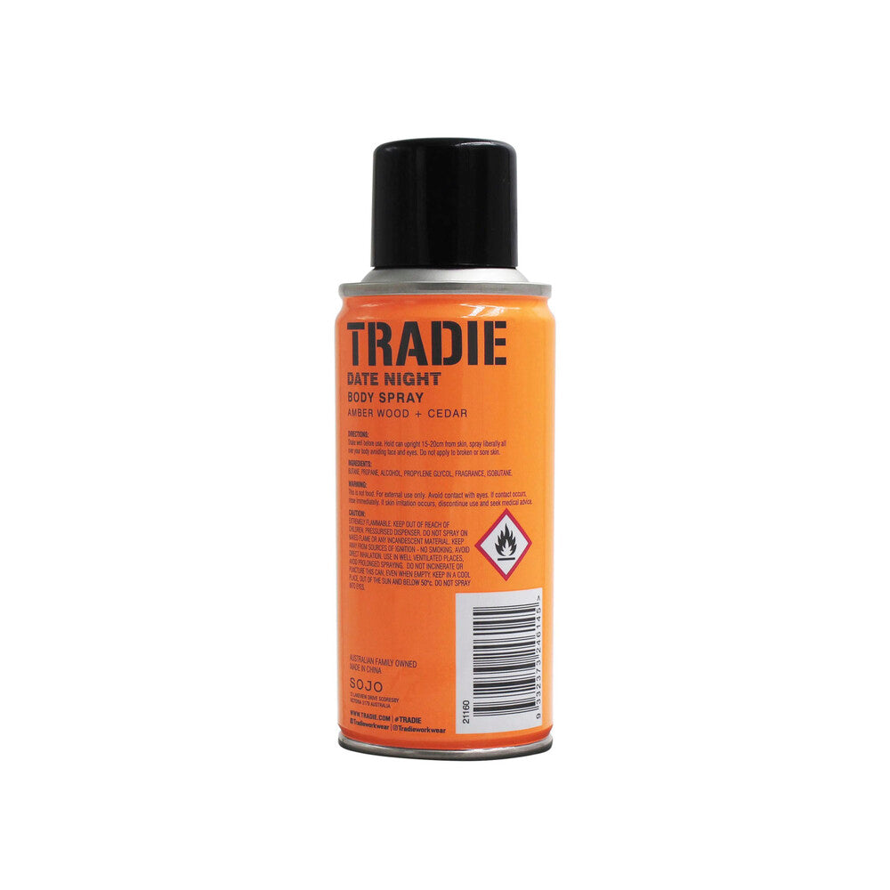 Tradie Body Spray Deodorant Date Night - 160mL